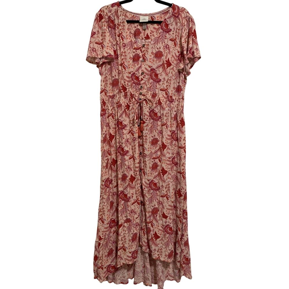 Knox Rose Dress Womens XXL Boho Cottage Core Floral Masi Easter Church Feminine